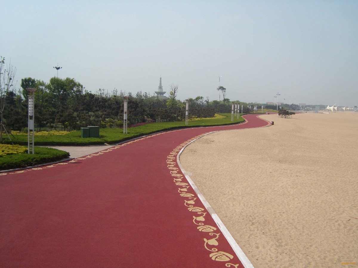 透水混凝土 - 杭州透水混凝土施工案例：谋成地坪公园步道，雨天不积水。浙江专业透水混凝土厂家，设