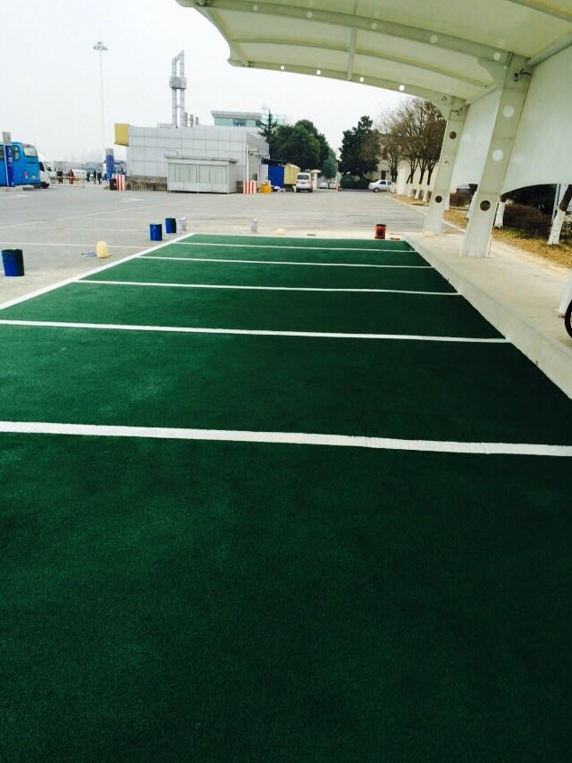 彩色防滑路面 - 南昌彩色防滑路面施工案例：谋成地坪公园步道，雨雪天不打滑。江西专业彩色防滑路面厂