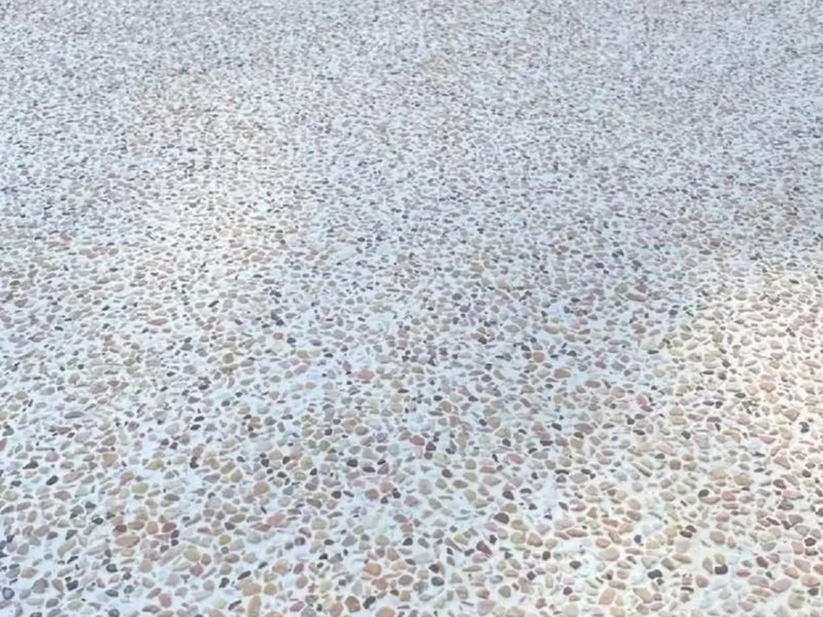 水洗石 - 芜湖水洗石施工案例：谋成地坪地面铺装，艺术装饰效果。安徽专业水洗石厂家，设计施工
