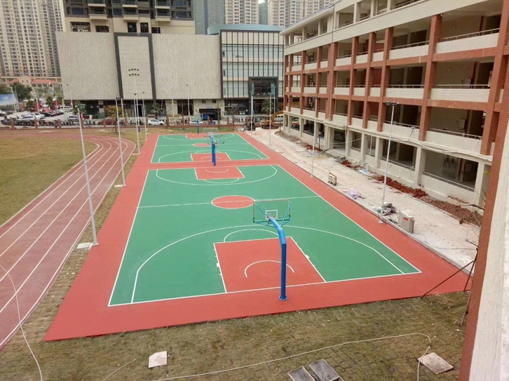 塑胶地坪 - 合肥塑胶地坪施工案例：谋成地坪网球场，环保无毒。安徽专业塑胶地坪厂家，设计施工一