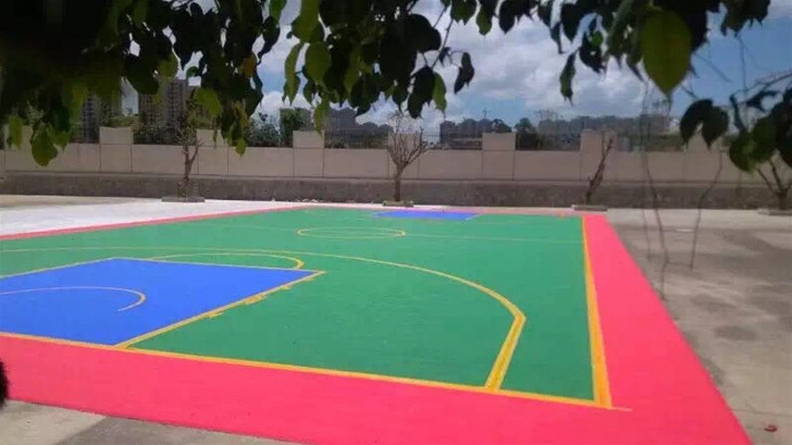 塑胶地坪 - 南京塑胶地坪施工案例：谋成地坪网球场，EPDM环保塑胶球场。江苏专业塑胶地坪厂家