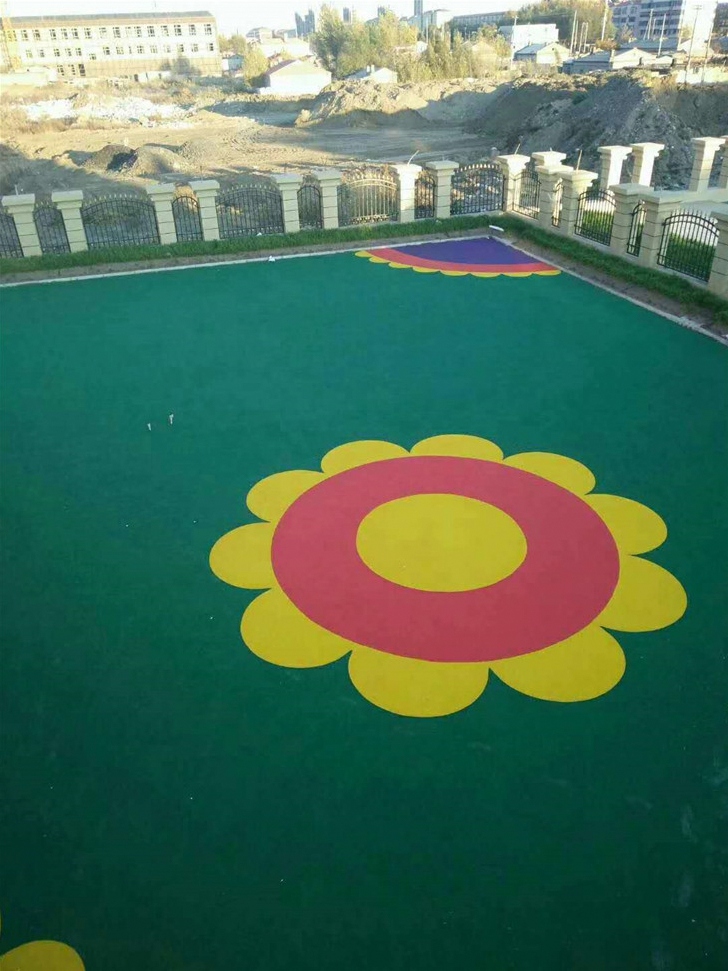 塑胶地坪 - 南京塑胶地坪施工案例：谋成地坪幼儿园，EPDM环保塑胶球场。江苏专业塑胶地坪厂家