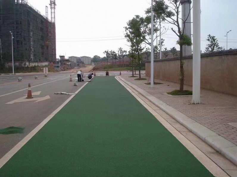 金华彩色防滑路面完工案例实拍 - 谋成地坪