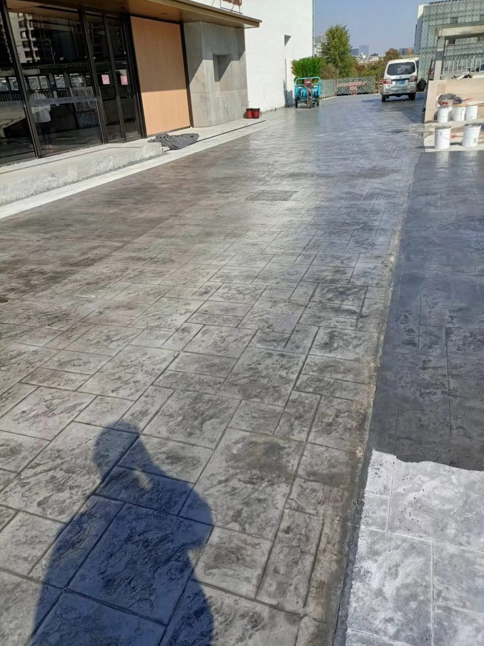 九江艺术压模地坪完工案例实拍 - 谋成地坪