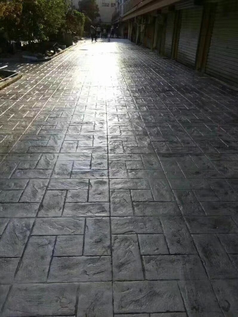 宁波艺术压模地坪完工案例实拍 - 谋成地坪