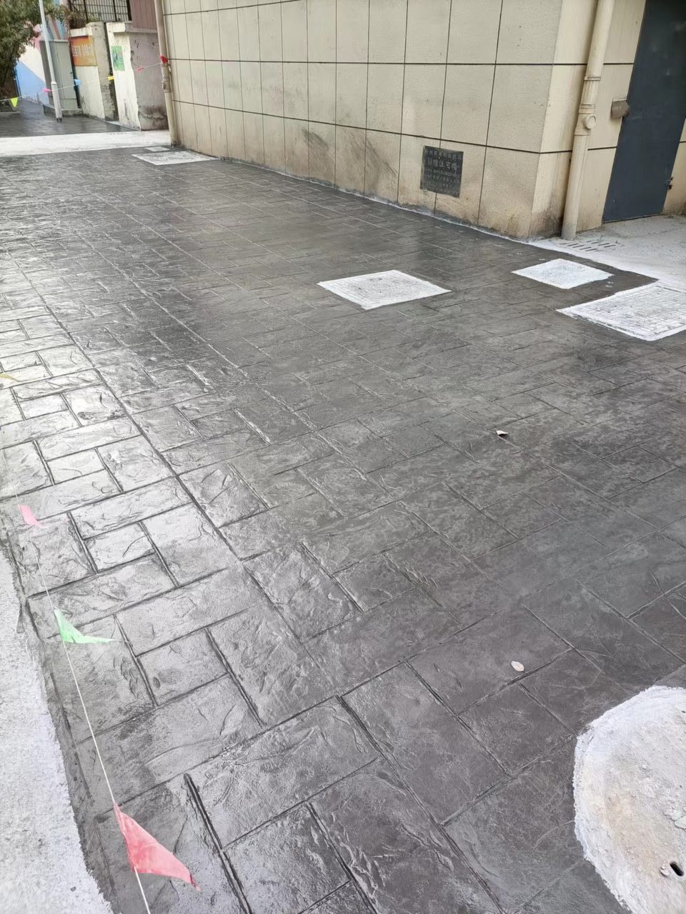 无锡艺术压模地坪完工案例实拍 - 谋成地坪