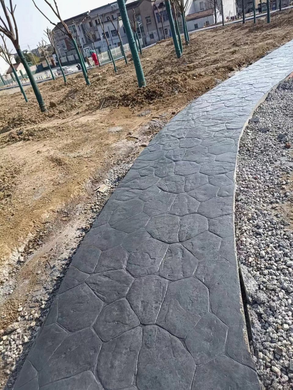 徐州艺术压模地坪完工案例实拍 - 谋成地坪